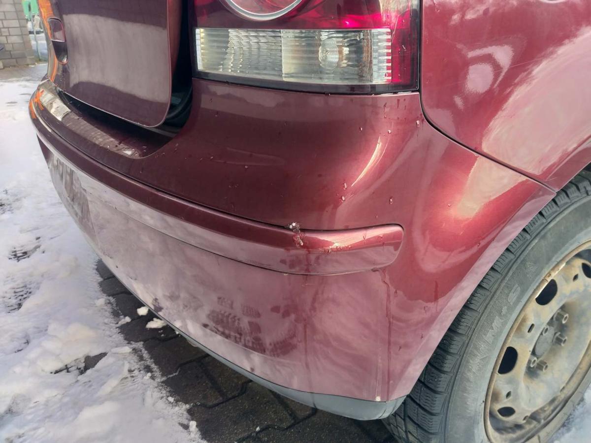 VW Polo 9N3 original Sto&szlig;stange Stossf&auml;nger hinten LC3R Winterred Bj.2005